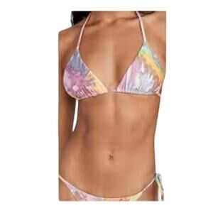 Mara Hoffman Rae Tie Dye Pastel Multicolor Two Piece Bikini Swim Set Size XL